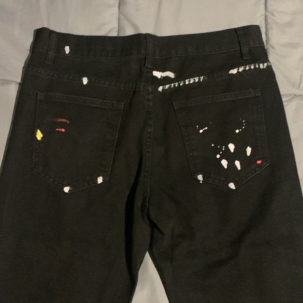 Gallery Dept Black Flared Paint Splatter Ripped Jeans Men’s 32 - Picture 4 of 4